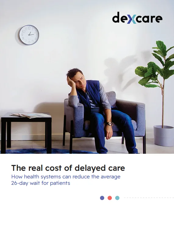white paper cover - the real cost of delayed care. How health systems can reduce the average 26-day wait for patients